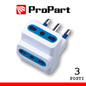 PRESA ADATTATORE 3 POSTI BIPASSO 16A PROPART PES1026-W