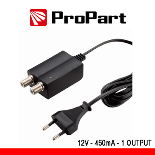 ALIMENTATORE PER AMPLIFICATORI D'ANTENNA TV 12V 450MA 1 USCITA - PROPART PEA12V-4502